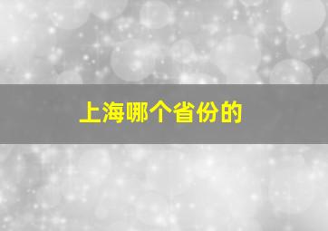 上海哪个省份的