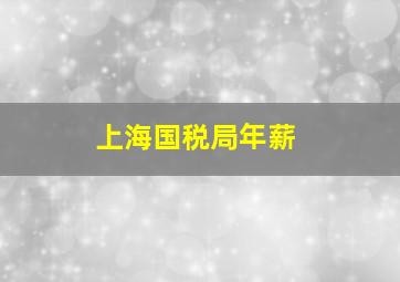 上海国税局年薪