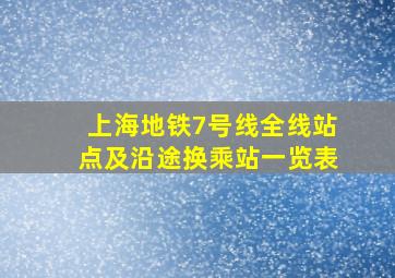 上海地铁7号线全线站点及沿途换乘站一览表