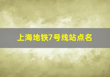 上海地铁7号线站点名