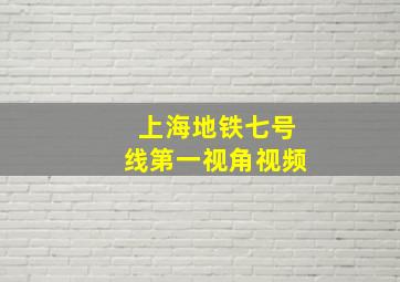 上海地铁七号线第一视角视频