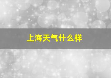 上海天气什么样