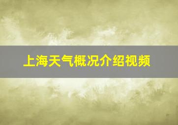 上海天气概况介绍视频