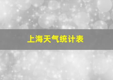 上海天气统计表