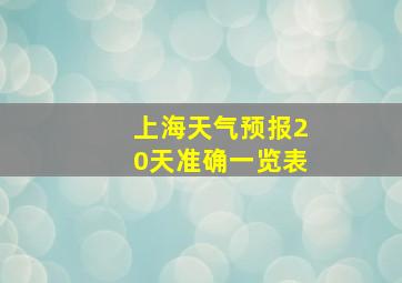 上海天气预报20天准确一览表