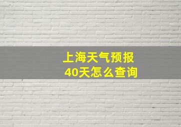 上海天气预报40天怎么查询