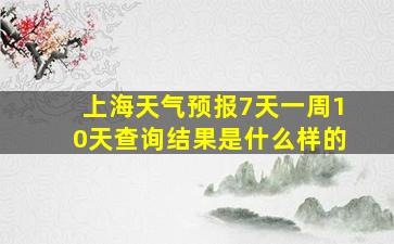 上海天气预报7天一周10天查询结果是什么样的