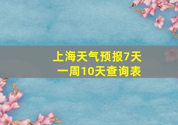 上海天气预报7天一周10天查询表