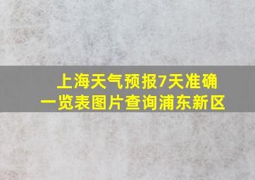 上海天气预报7天准确一览表图片查询浦东新区