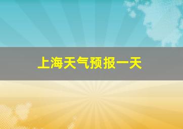 上海天气预报一天