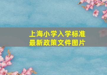 上海小学入学标准最新政策文件图片