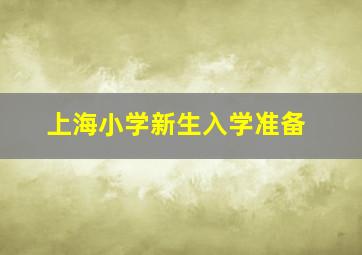 上海小学新生入学准备