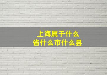 上海属于什么省什么市什么县