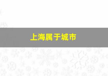 上海属于城市