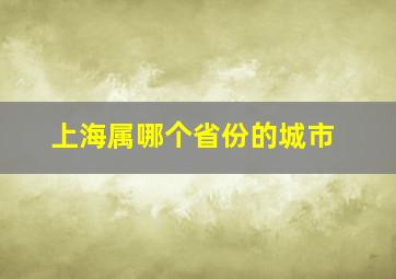 上海属哪个省份的城市