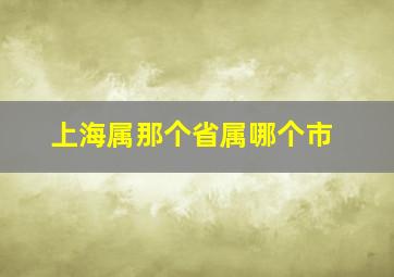 上海属那个省属哪个市