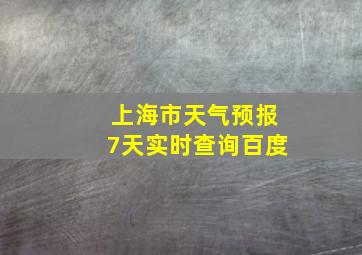 上海市天气预报7天实时查询百度