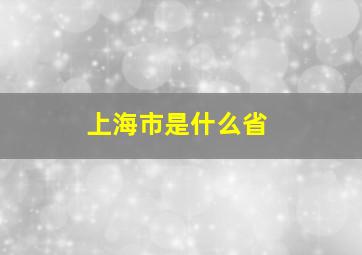 上海市是什么省