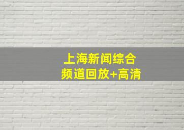 上海新闻综合频道回放+高清