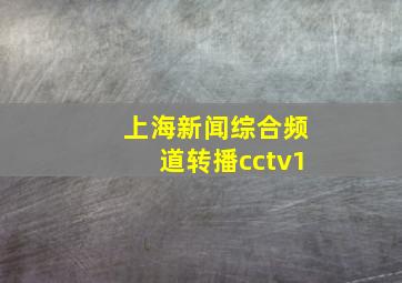 上海新闻综合频道转播cctv1