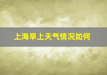 上海早上天气情况如何