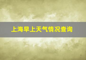 上海早上天气情况查询