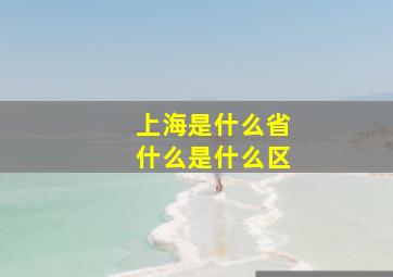 上海是什么省什么是什么区