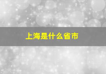 上海是什么省市