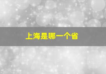 上海是哪一个省