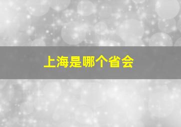 上海是哪个省会