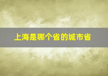 上海是哪个省的城市省