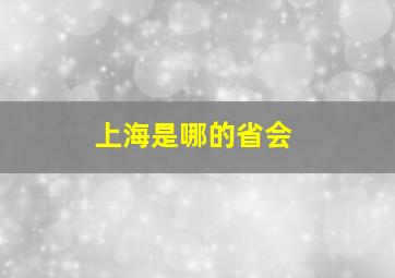 上海是哪的省会