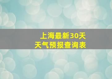 上海最新30天天气预报查询表