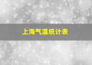 上海气温统计表