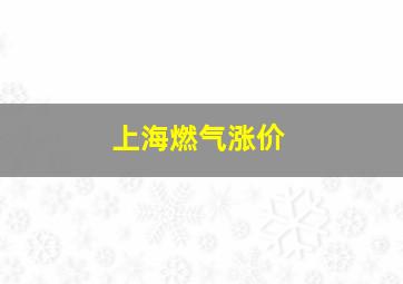 上海燃气涨价