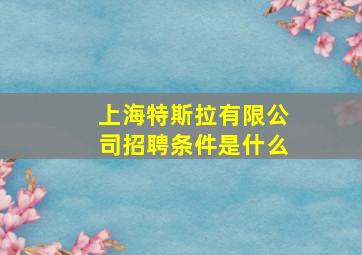 上海特斯拉有限公司招聘条件是什么