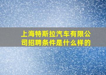 上海特斯拉汽车有限公司招聘条件是什么样的