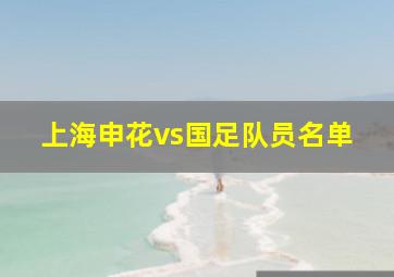 上海申花vs国足队员名单