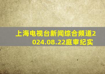 上海电视台新闻综合频道2024.08.22庭审纪实