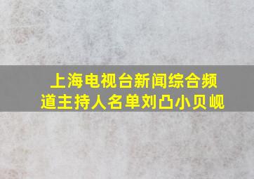 上海电视台新闻综合频道主持人名单刘凸小贝岘