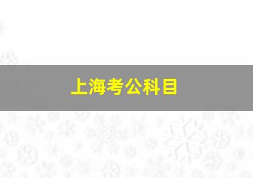 上海考公科目