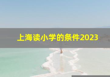 上海读小学的条件2023