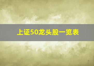 上证50龙头股一览表