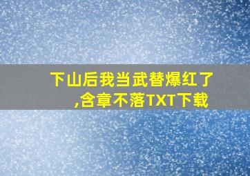 下山后我当武替爆红了,含章不落TXT下载