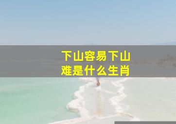 下山容易下山难是什么生肖