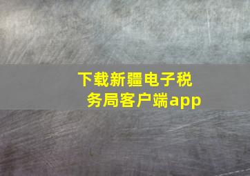 下载新疆电子税务局客户端app