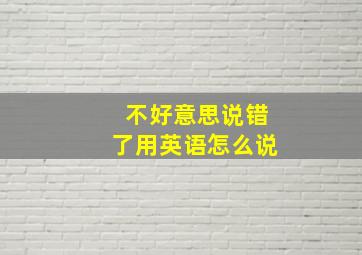 不好意思说错了用英语怎么说