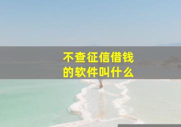 不查征信借钱的软件叫什么