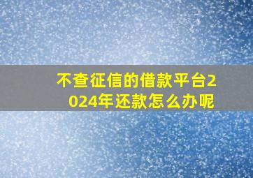 不查征信的借款平台2024年还款怎么办呢