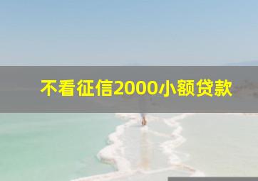 不看征信2000小额贷款